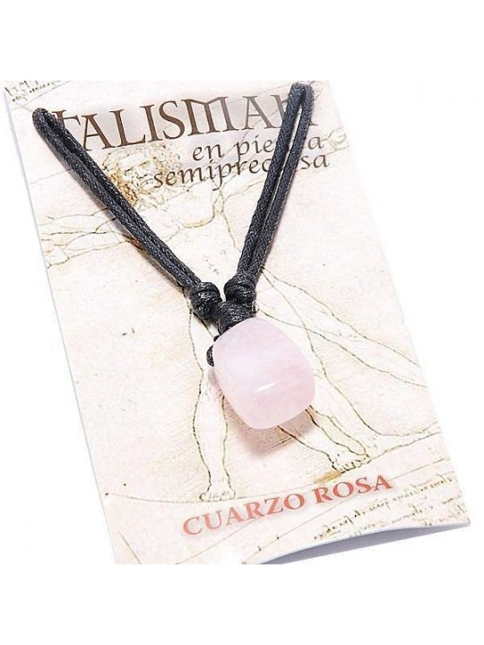 Colgante Talismán de Cuarzo Rosa
