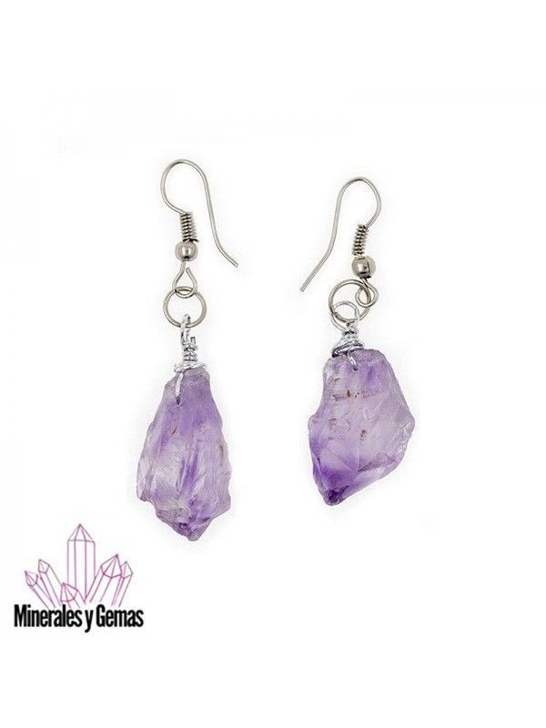 Pendientes de Amatista natural