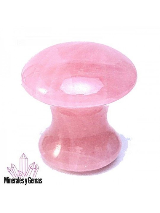 Masajeador de Cuarzo Rosa Champiñón 3,5 cm