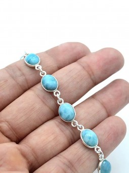 Pulsera de Larimar con Plata