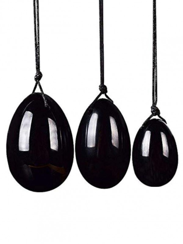 Pack Huevos Yoni de Obsidiana Negra