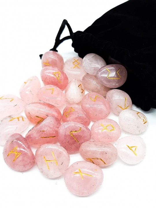 Runas Vikingas de Cuarzo Rosa